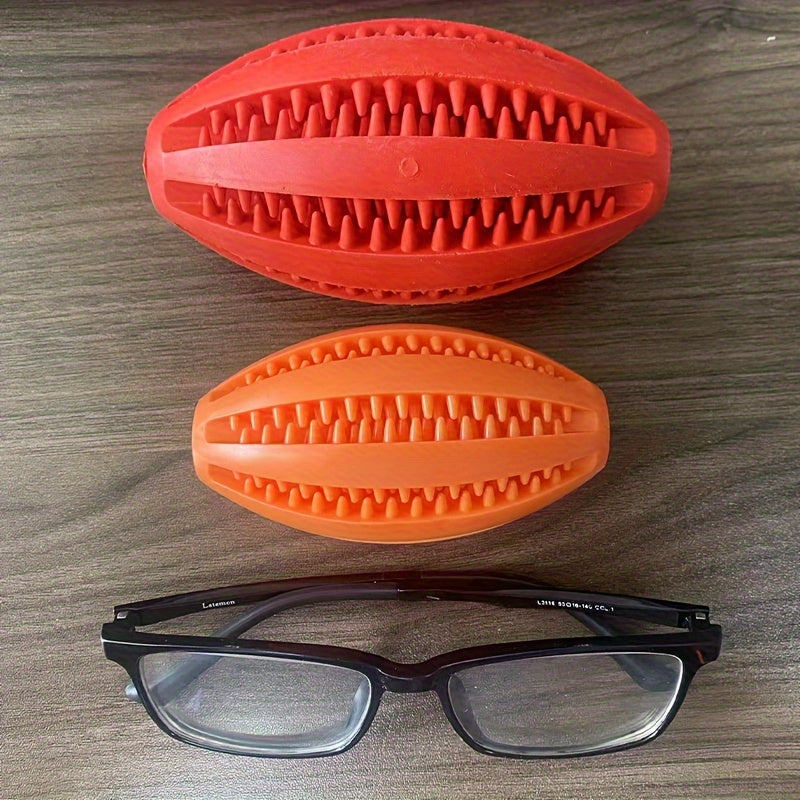 Rugby-förmiges, strapazierfähiges Hundespielzeug zum Kauen mit Dornen, aus Gummi, mit Futterausgabe, Hundespielzeug, pädagogisches Hundespielzeug