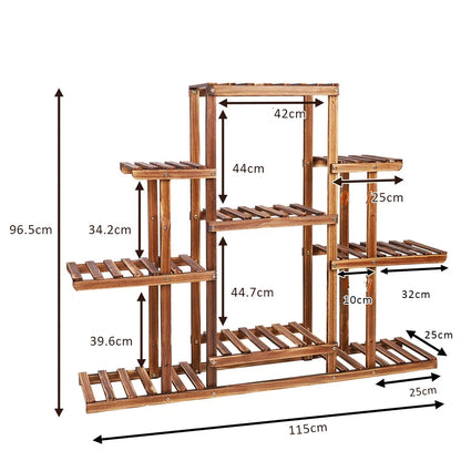 Robustes Pflanzenregal aus Holz für Blumentöpfe – für drinnen und draußen