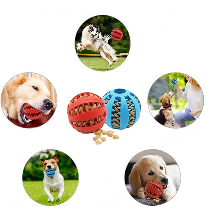Hundespielzeugball, bissfester Spielzeugball für Hunde, Welpen, Futterball für Hunde, Zahnreinigungsball zum Kauen