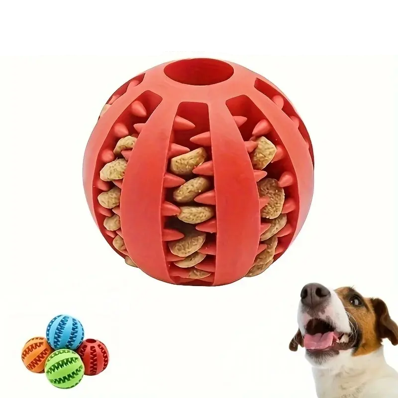 Hundespielzeugball, bissfester Spielzeugball für Hunde, Welpen, Futterball für Hunde, Zahnreinigungsball zum Kauen