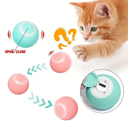 Intelligentes Katzenspielzeug – Automatisch rollender Ball, elektrisches Katzenspielzeug, interaktiv, zum Training von Katzen, selbstbewegendes Spielzeug für Kätzchen