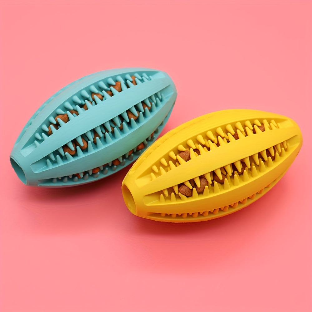 Rugby-förmiges, strapazierfähiges Hundespielzeug zum Kauen mit Dornen, aus Gummi, mit Futterausgabe, Hundespielzeug, pädagogisches Hundespielzeug