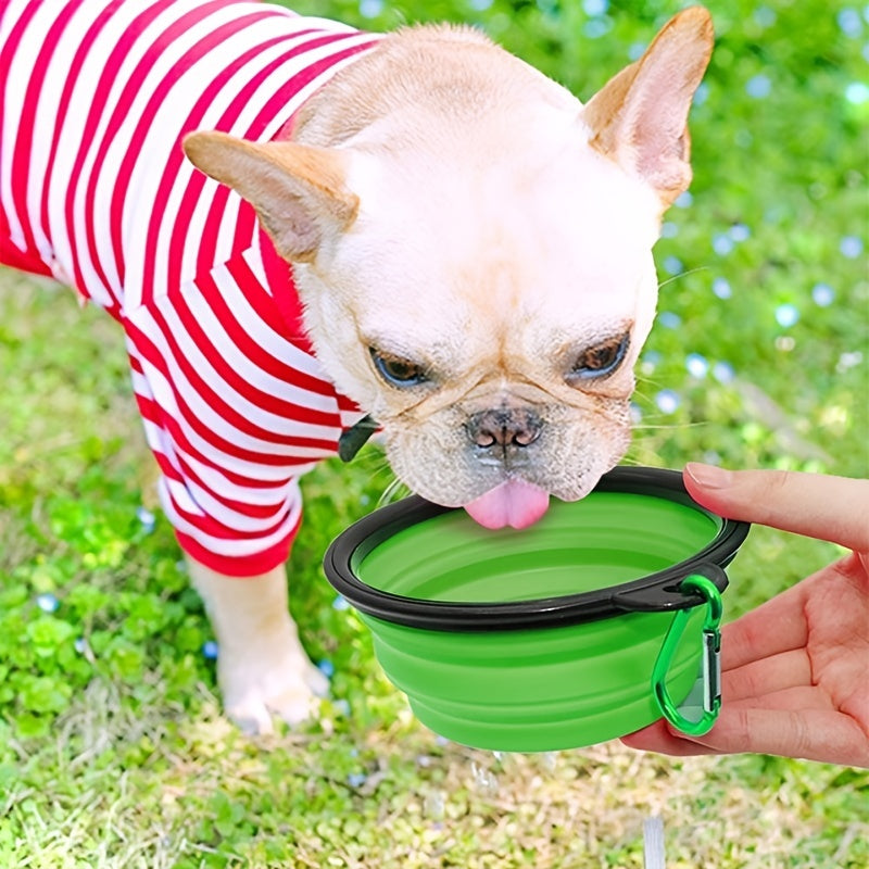 Tragbare, faltbare Haustier-Schüssel mit schwarzem Rahmen, 350 ml TPR-Hundefressnapf für draußen